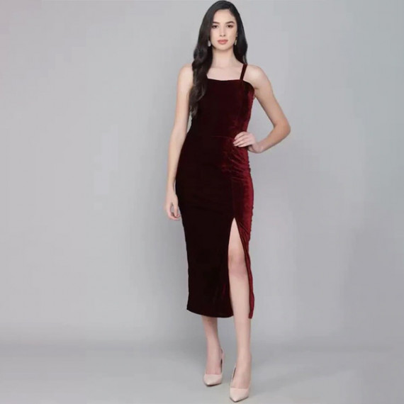 https://www.shop-ally.in/products/maroon-velvet-sheath-midi-dress