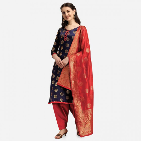 https://www.shop-ally.in/products/navy-blue-red-woven-design-banarasi-unstitched-dress-material