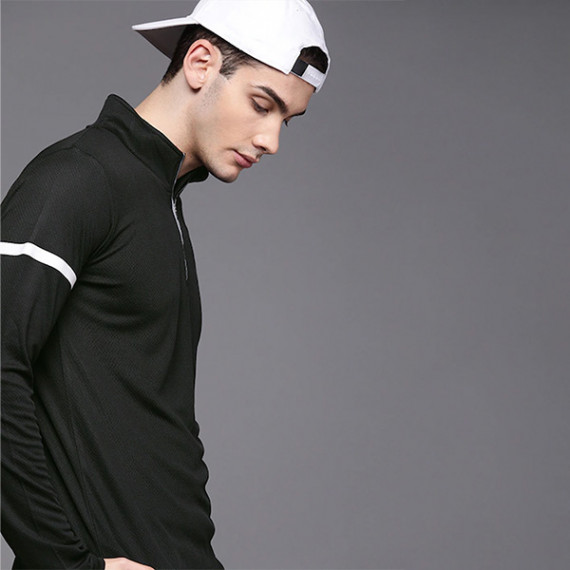 https://www.shop-ally.in/products/men-black-self-design-mock-collar-t-shirt