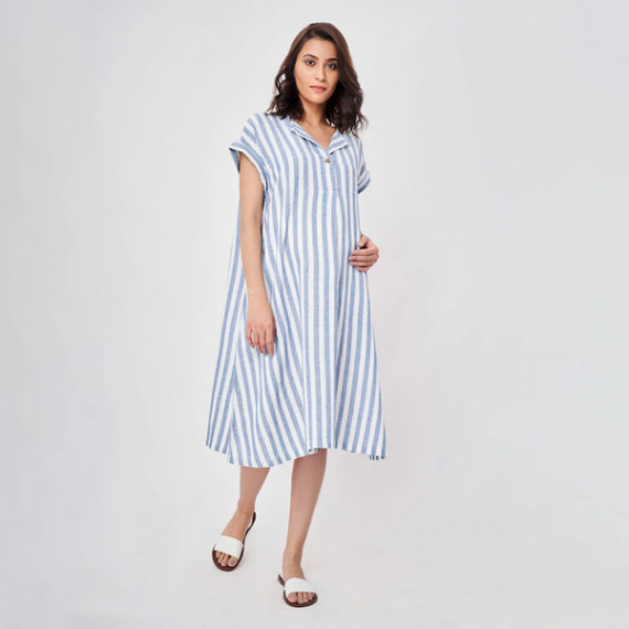 https://www.shop-ally.in/products/blue-striped-maternity-shirt-midi-dress